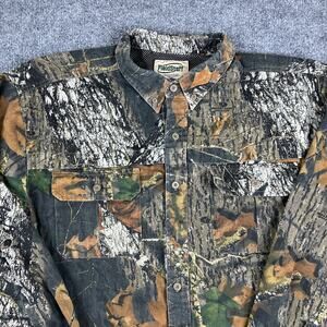 FieldStaff Shirt Mens XL Camo Button Up Twill Hunting Outdoor Long Sleeve Lined